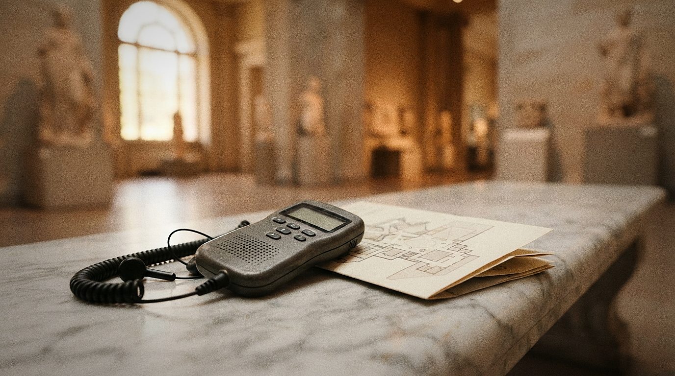 音声ガイドと展示室の地図のイメージ